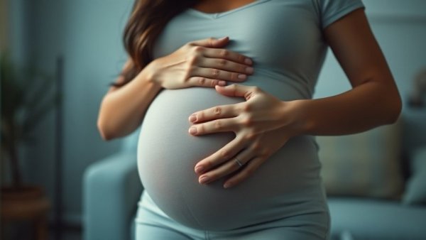 Pregnant woman with a serene pose highlighting Vitamin K deficiency in newborns.