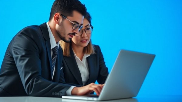 Focused professionals discussing executive recruiting best practices at a desk.