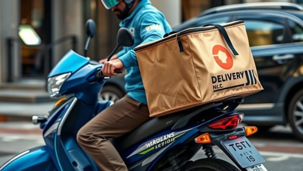 Delivery service in urban market highlighting competition challenges.