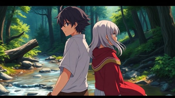 Fatal Frame II Remake: serene characters in forest scene.