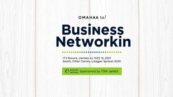 Omaha business networking event flyer with event details.