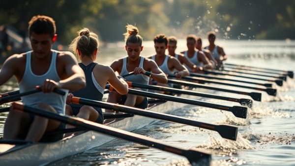 Rowing team illustrating clarity in hospitality leadership.