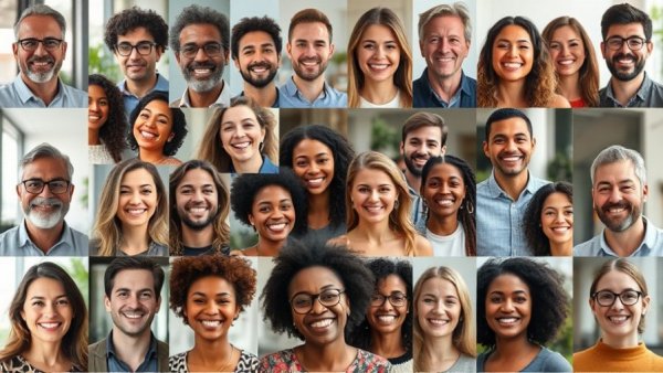 Diverse group smiling, representing company ERG launch