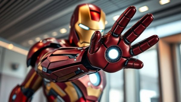 Iron Man in a defensive pose, highlighting PTSD connection.