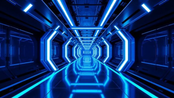 Futuristic digital corridor symbolizing Japan's data center market investment