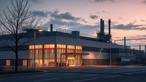 Industrial building highlighting demand for skilled trade workers in modern construction.