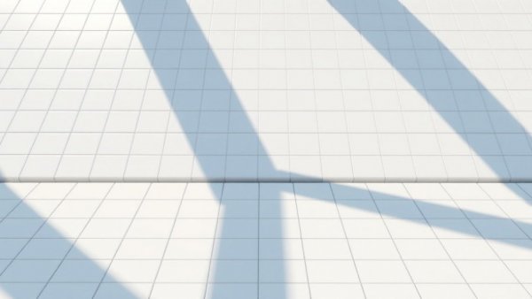 Futuristic geometric structures on a grid surface representing the future of work automation.