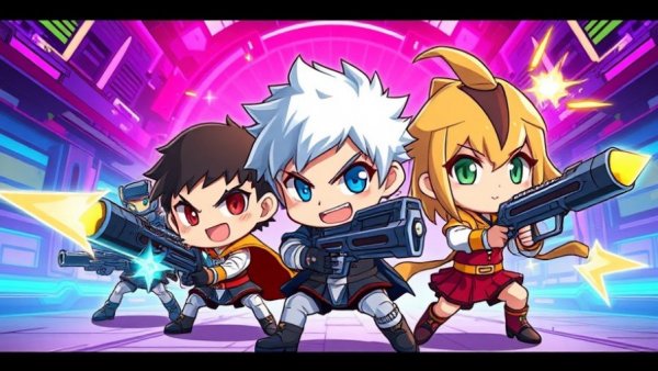 Chibi characters in Lady Stalker 2D RPG development, animated.