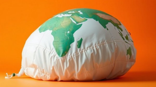 Deflated globe in orange setting symbolizing employee trust challenges.