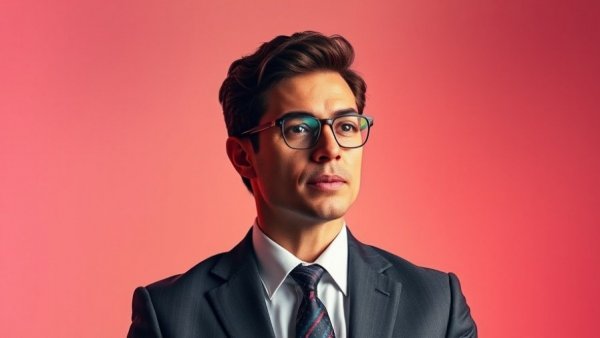 AI video generation competition participant in vibrant suit.