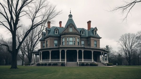 Historic Sagamore Hill mansion in overcast weather.