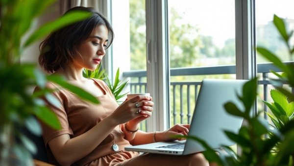 Woman enjoying Amazon Spring Sale Deals for Families on balcony.