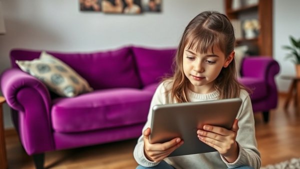 Child reading ebook on tablet, showcasing AI learning assistants in ebooks.