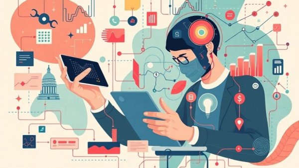 AI ethics illustrated through complex digital collage