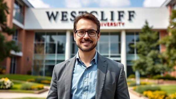 Confident man representing education leadership innovations at Westcliff University