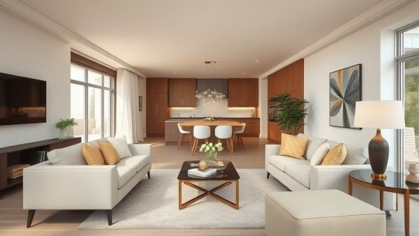 Trendy home office design with modern furnishings and open layout.