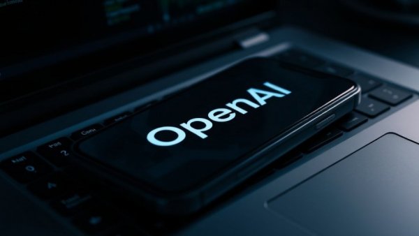 OpenAI logo on smartphone symbolizing AI startup funding.