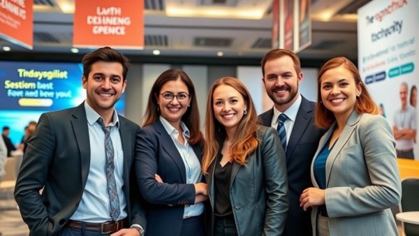 Confident entrepreneurs in suits, embodying overcoming self-doubt.