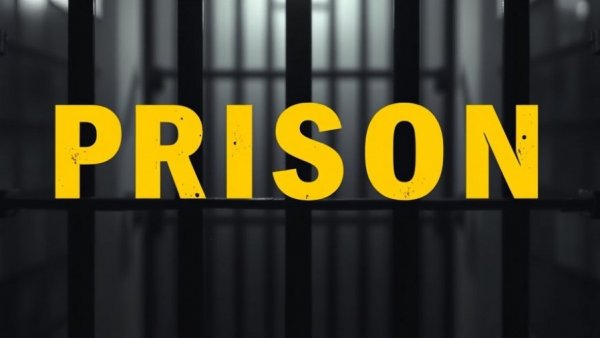 Bold text over blurred prison bars on inmate death investigation Indiana.