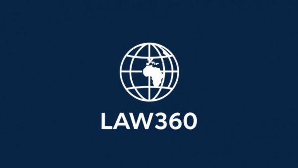 Law360 logo on dark blue background.