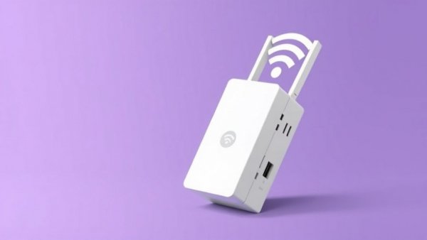 Sleek white Wi-Fi range extender on purple background, Best Wi-Fi Range Extenders for 2026.