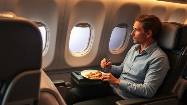 Korean Air Prestige Suites Business Class Review with meal and seat details.