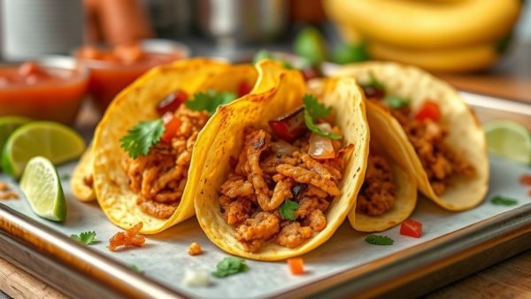 Healthy family meals featuring tacos with salsa and lettuce.