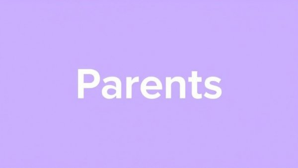 Minimalistic text logo of 'Parents' on a light purple background related to active parenting signs.