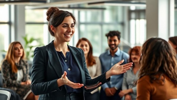 Empowered leader fostering inclusive workplace culture.