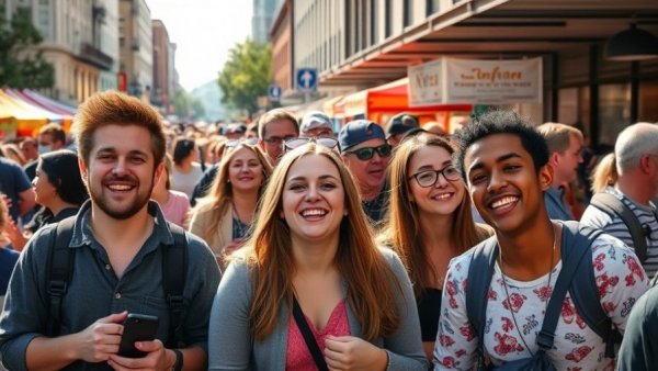 People at San Antonio community events enjoying a sunny day.
