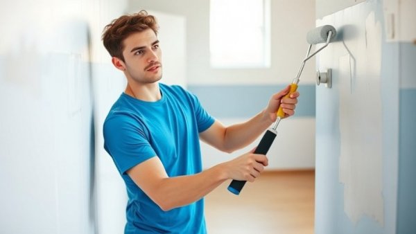 Young man painting wall at San Antonio community event