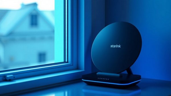 Starlink IoT security tips with dish and router by window