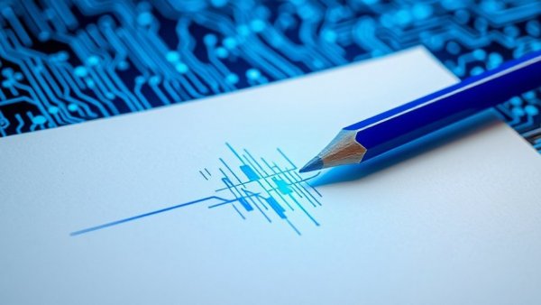 Glitching digital pencil drawing on paper, symbolizing technology disruption.