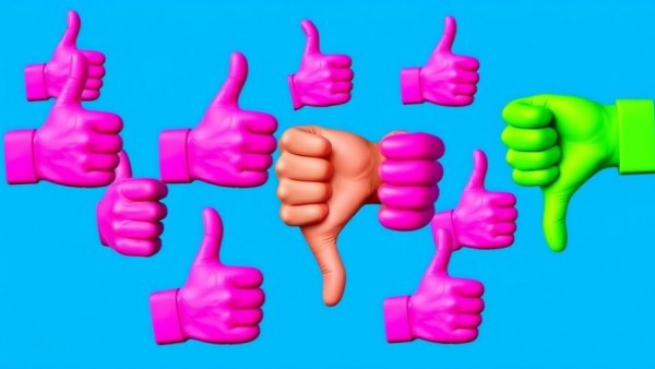 Pop art collage of thumbs depicting consequences of brand experiences.