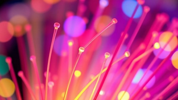 Vivid optical fibers glowing spectrum, Fiber Internet in Lake County Florida
