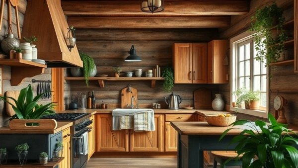 Rustic outdated kitchen styles with wooden decor and natural light.