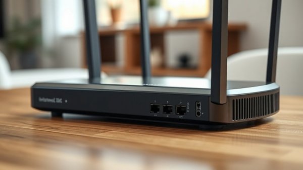 Close-up of a fiber optic router for Türkiye fiber internet subscribers.