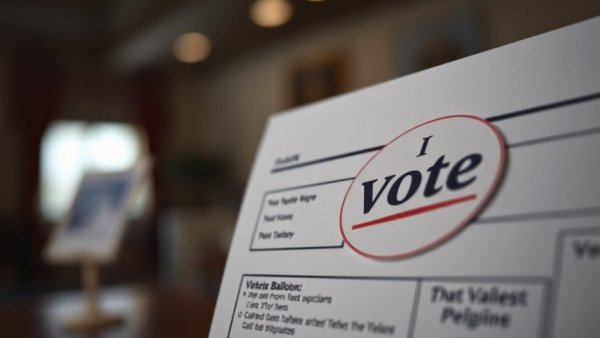Detailed Omaha families voting ballot with 'I Voted' sticker.