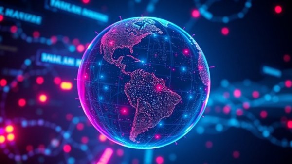 Abstract digital globe representing satellite internet investment deals