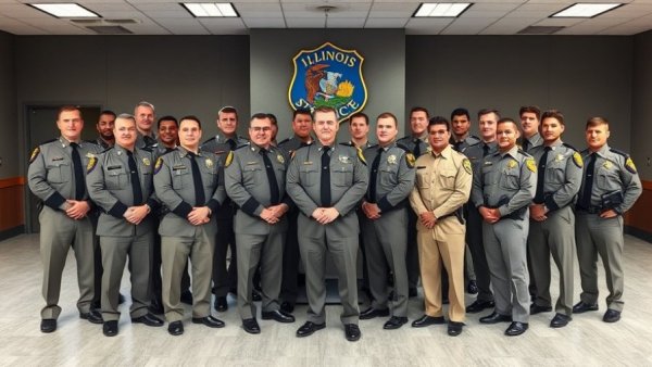 New ISP Troopers in formal group photo at ceremony.
