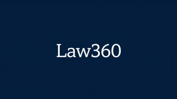 HR compliance logo, Law360 on dark background.