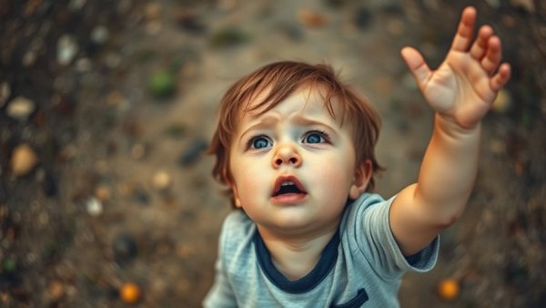 Upset child seeking comfort, related to gentle parenting.