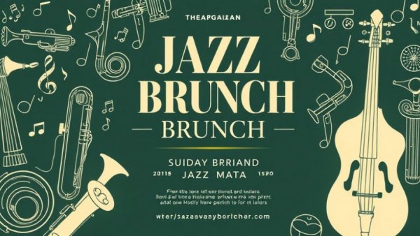 Jazz brunch in San Antonio flyer promoting live jazz at Jots.