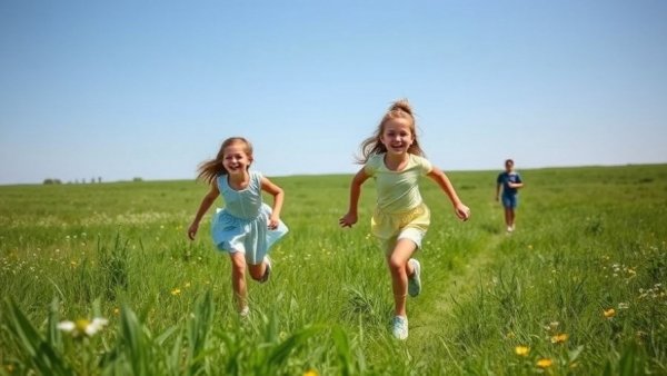 Children playing in nature, showcasing eco-friendly parenting.