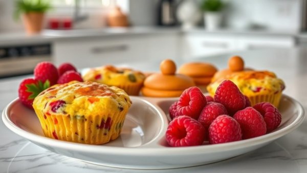 Healthy family meals featuring egg muffins and raspberries.