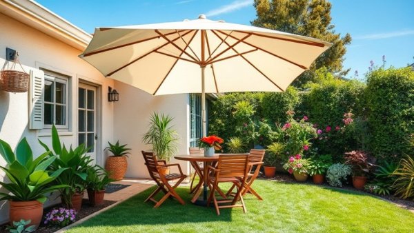 Cozy small patio with garden making patios feel small