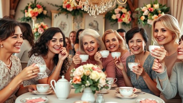 Elegant Mother's Day tea party collage for San Antonio festivals announcement.