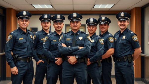 New officers join ISP at Versailles in uniform, standing inside station.