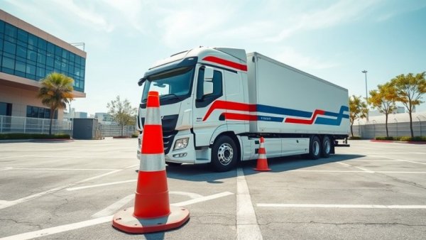 White truck and red cone showcasing urban work environment relevant to employee retention strategies