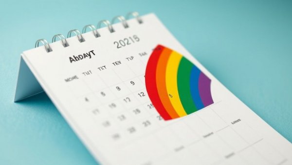 LGBTQ+ pride calendar page representing corporate allyship.
